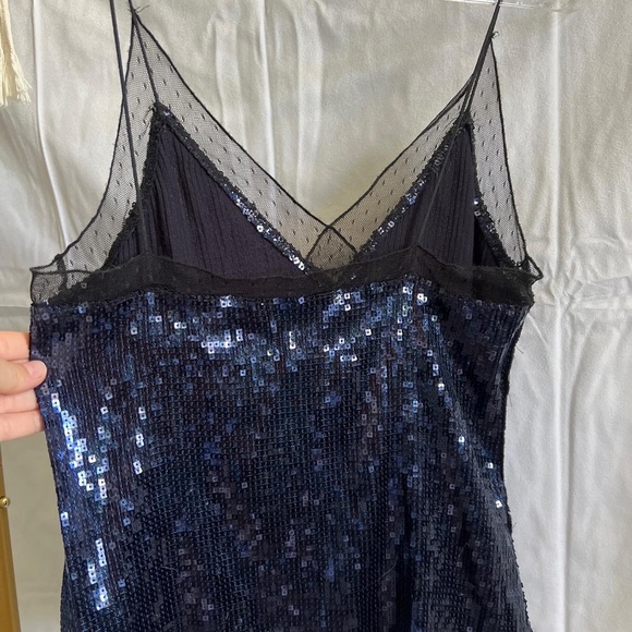 FREE PEOPLE Navy sequin cami top - Picture 4 of 8